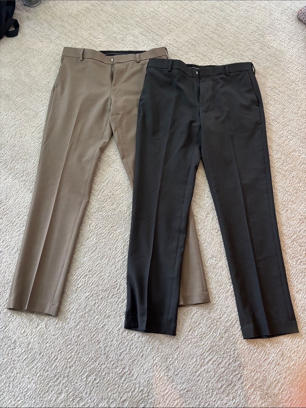 Men's Dress Pants - Black & Taupe slim Fit
